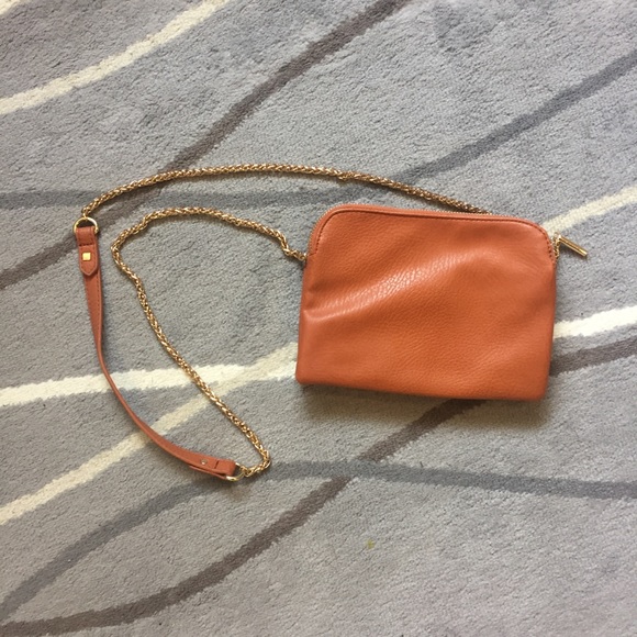 Tan crossbody camel purse chain strap bag zip - Picture 2 of 5